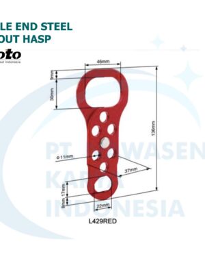 Double End Steel Lockout Hasp - L429RED