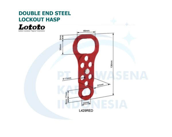 Double End Steel Lockout Hasp - L429RED