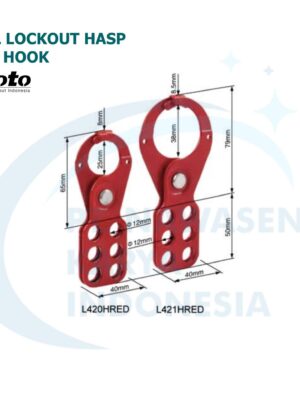 Economic Steel Lockout Hasp With Hook - L420HRED L421HRED