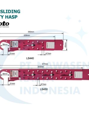 Hole Sliding Safety Hasp - LS440 LS450