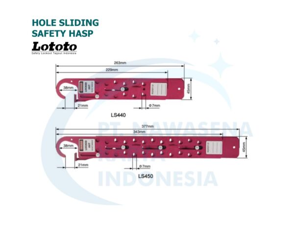 Hole Sliding Safety Hasp - LS440 LS450